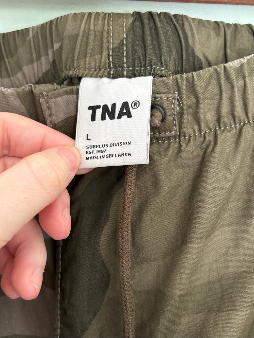 TNA Squad Camo Parachute Pants Y2K Street Style (Size L) - Picture 4 of 7